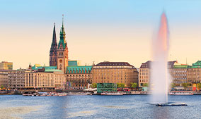 Ansicht auf das Alsterhaus in Hamburg